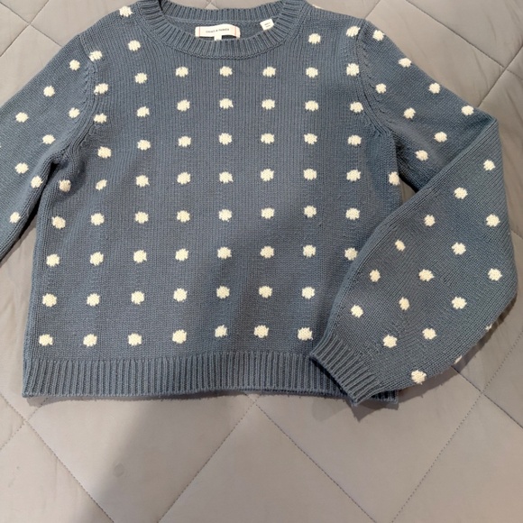 Winter polka dot blue and white sweater - Picture 2 of 7
